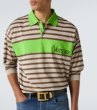 Versace Striped cotton jersey polo shirt