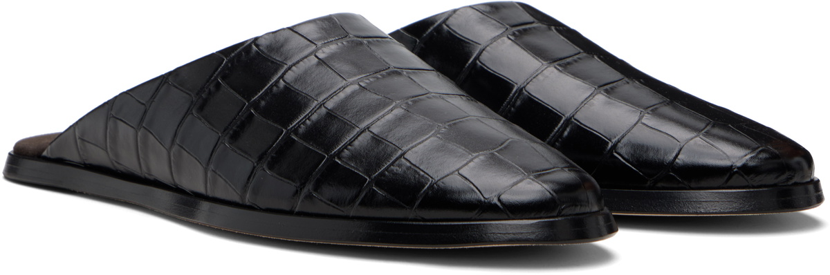 Fear of God Black Croc Embossed Slides