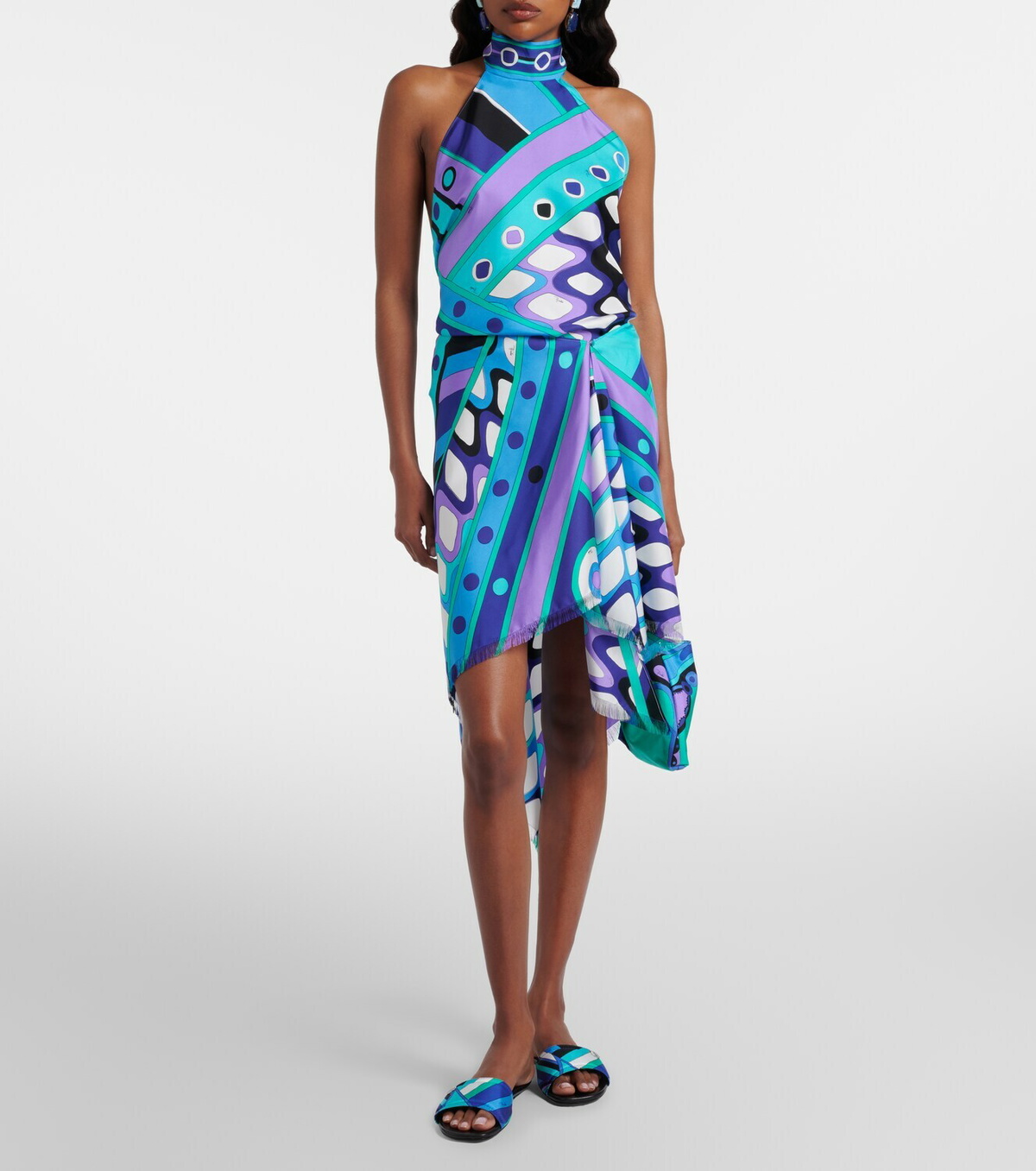 Pucci Vivara silk twill midi skirt