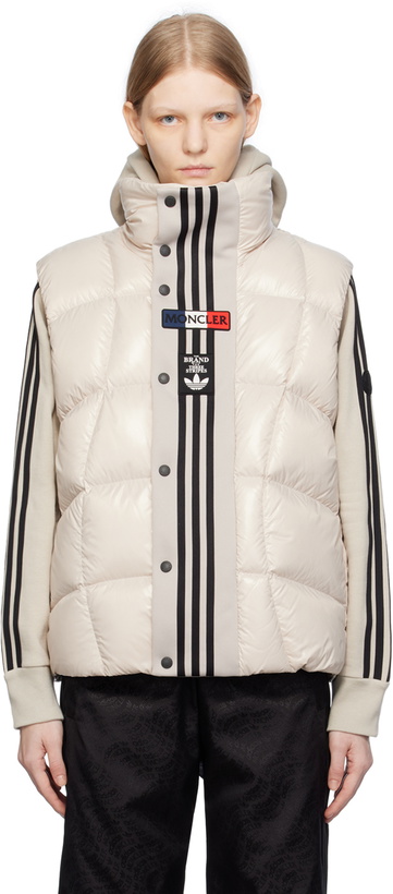 Photo: Moncler Genius Moncler x adidas Originals Beige Bozon Down Vest