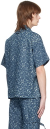The World Is Your Oyster Blue Snow-Washed Shirt