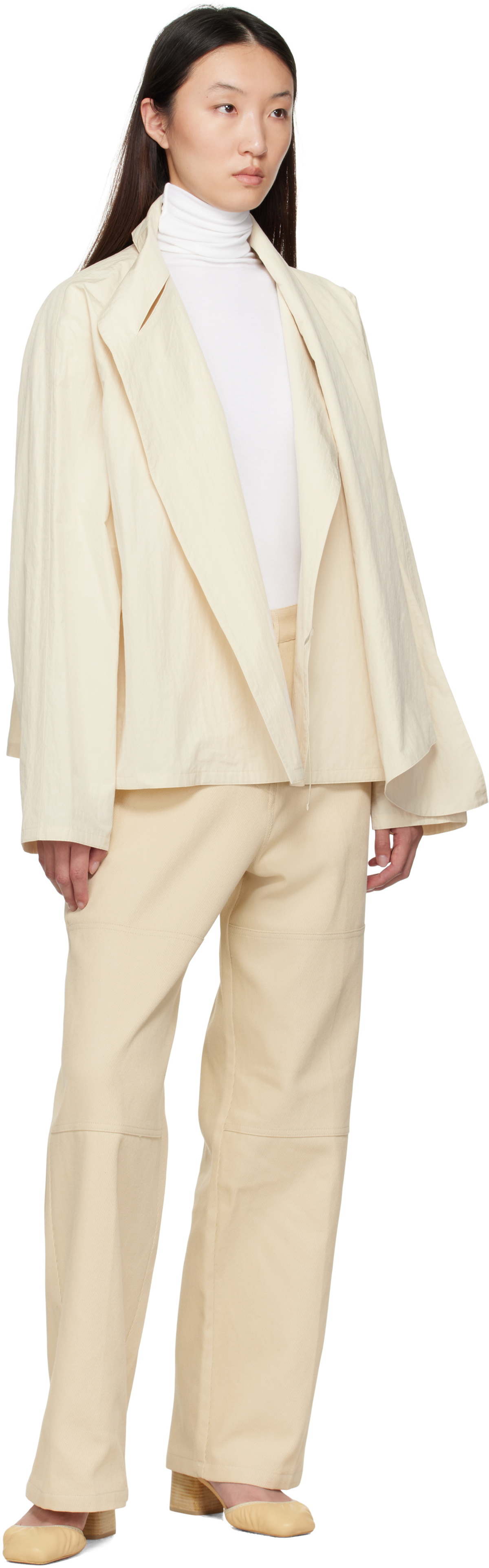 LE17SEPTEMBRE Beige Scarf Short Trench Jacket LE17SEPTEMBRE