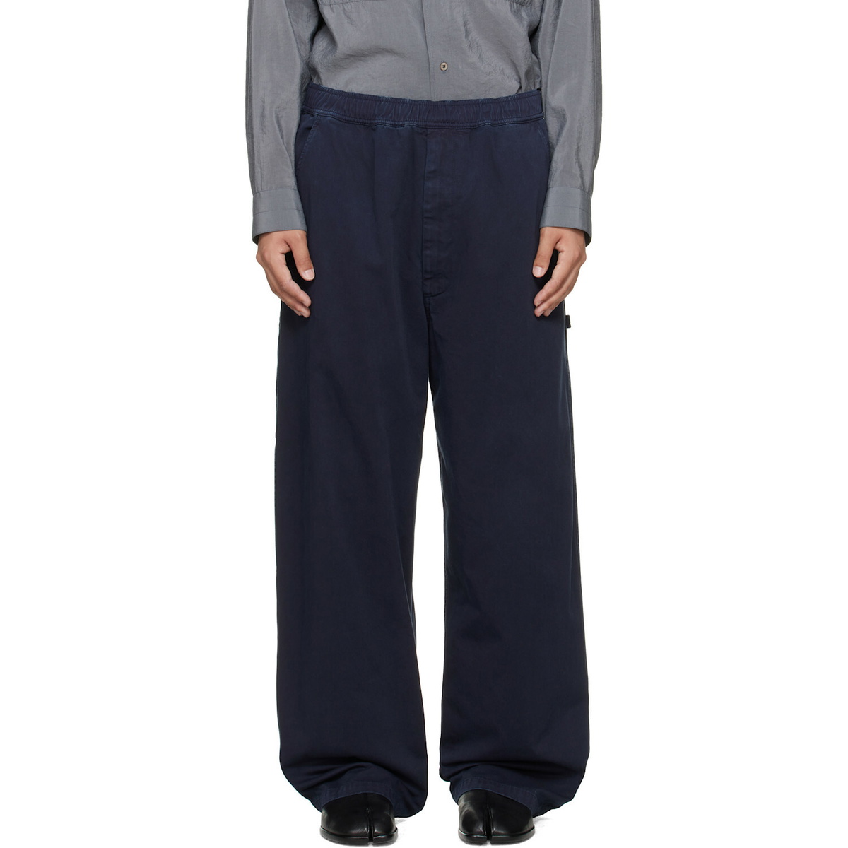 MM6 Maison Margiela Navy Cotton Twill Trousers