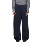 MM6 Maison Margiela Navy Cotton Twill Trousers
