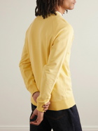 Maison Kitsuné - Logo-Appliquéd Cotton-Jersey Sweatshirt - Yellow