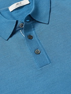 Mr P. - Slim-Fit Merino Wool Polo Shirt - Blue