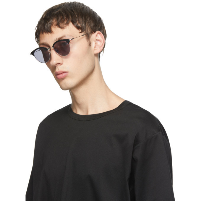 Issey Miyake Men Black and Silver Boston 5 Sunglasses Issey Miyake Men