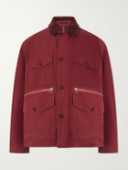 Drake's - Corduroy-Trimmed Cotton Jacket - Red