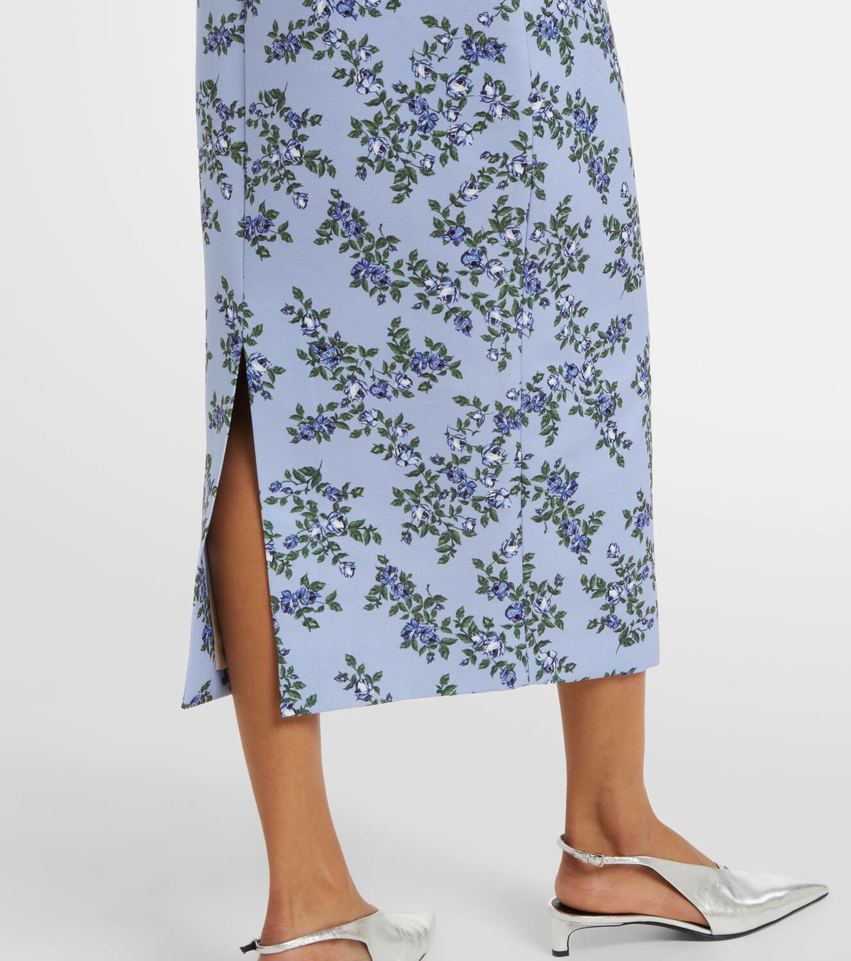 Emilia Floral Elasticated Waist Skirt in Red