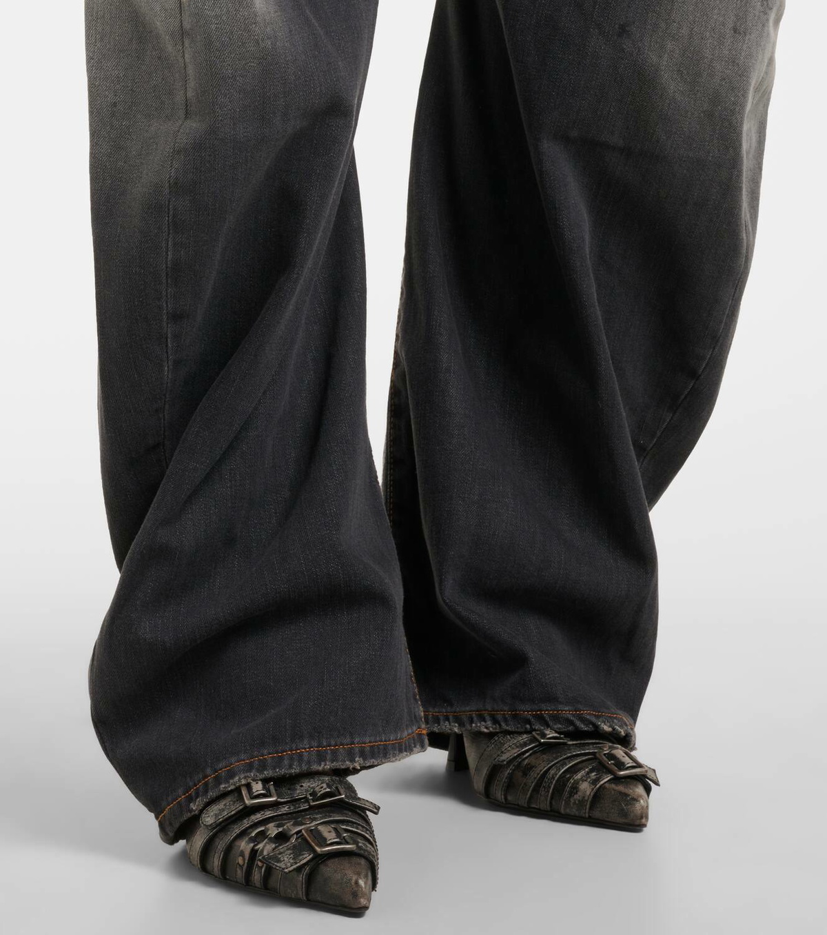 Acne Studios 2006F distressed low-rise wide-leg jeans Acne