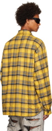 Balenciaga Yellow & Navy Check Reversible Shirt