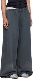 LU'U DAN Gray Raw-Cut Bontan Sweatpants
