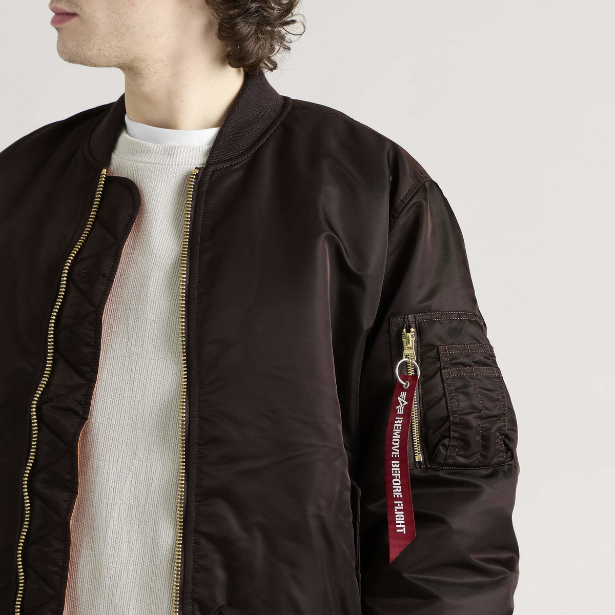 Alpha Industries Men's MA-1 Heritage Bomber Jacket in Hunter Brown
