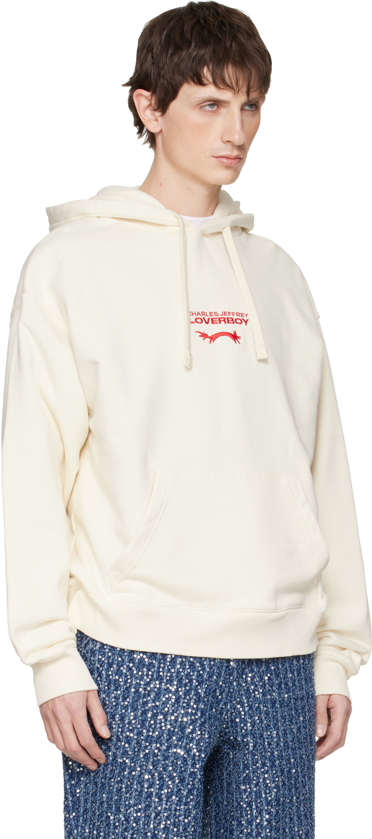 Charles Jeffrey LOVERBOY Off-White Logo Hoodie