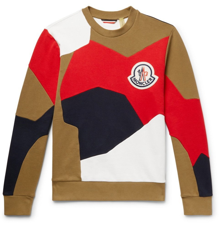 Photo: Moncler Genius - 2 Moncler 1952 Logo-Appliquéd Patchwork Loopback Cotton-Jersey Sweatshirt - Multi
