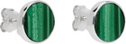 VEERT White Gold 'The Malachite Circle' Earrings
