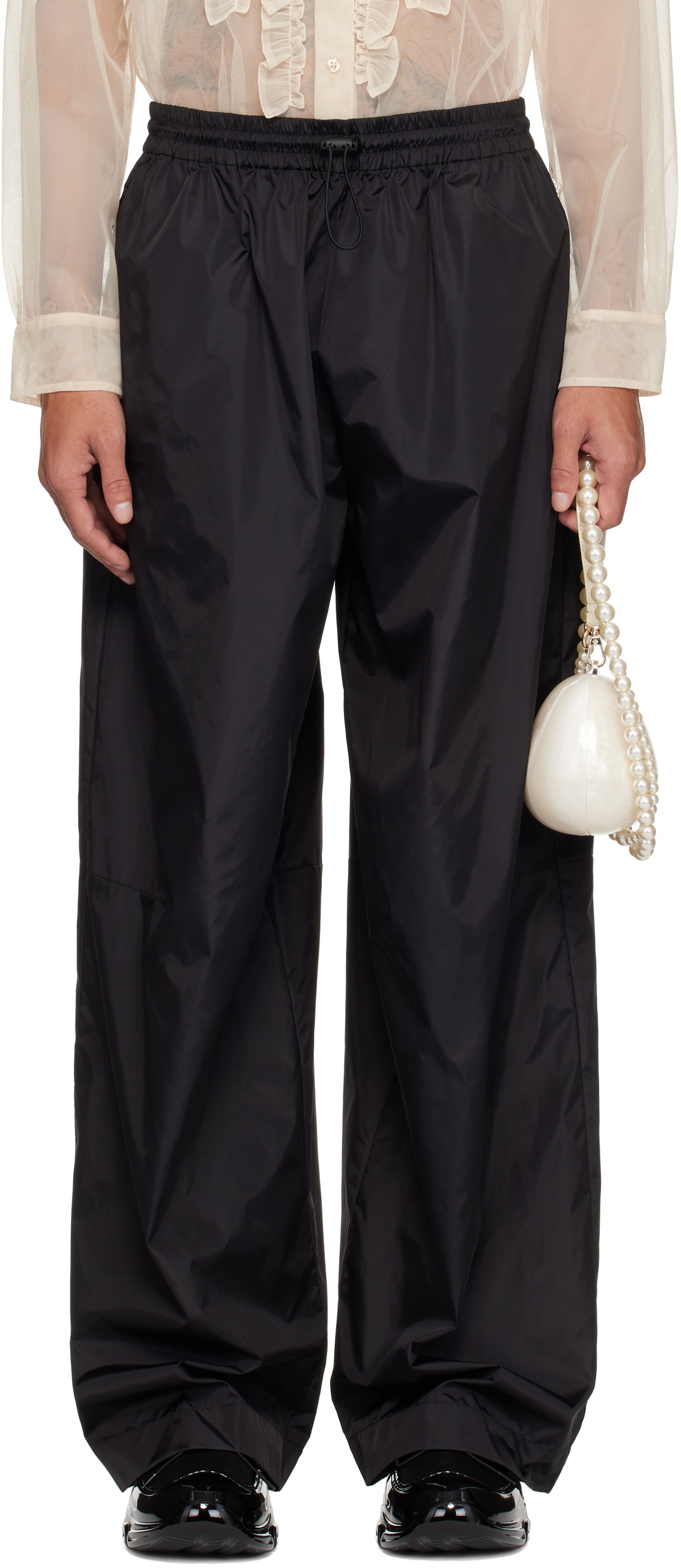 Simone Rocha Black Wide Leg Track Pants Simone Rocha