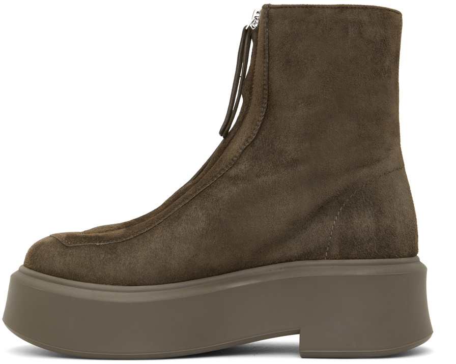 The Row Taupe Suede Zipped 1 Boots The Row