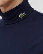 Lacoste Long Sleeved Turtle Neck Tee Shirt Blue - Mens - Longsleeves