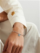 Foundrae - Reverie Aqua Butterfly Classic Fob White Gold, Ceramic and Diamond Bracelet