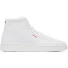 Hugo White Faux-Leather High-Top Sneakers