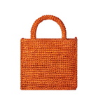 MC2 Saint Barth Mini Vanity Orange Raffia Bag With Front Embroidery