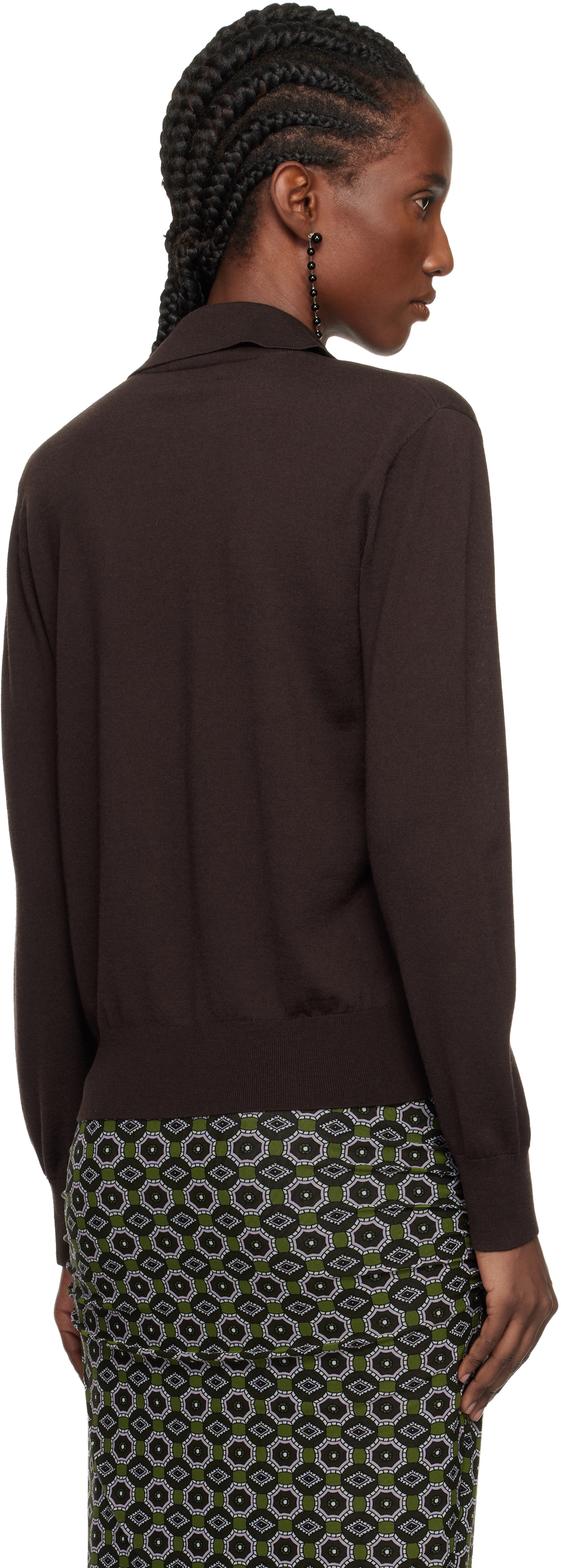 Dries Van Noten Brown Wool Polo