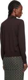 Dries Van Noten Brown Wool Polo