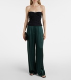 The Sei Ruched crêpe tube top