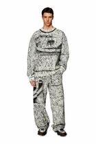 Diesel Sweatshirt with cracked coating - Sweaters Mens in Multicolor