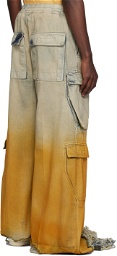 Rick Owens DRKSHDW Blue & Orange Jumbo Belas Cargo Pants