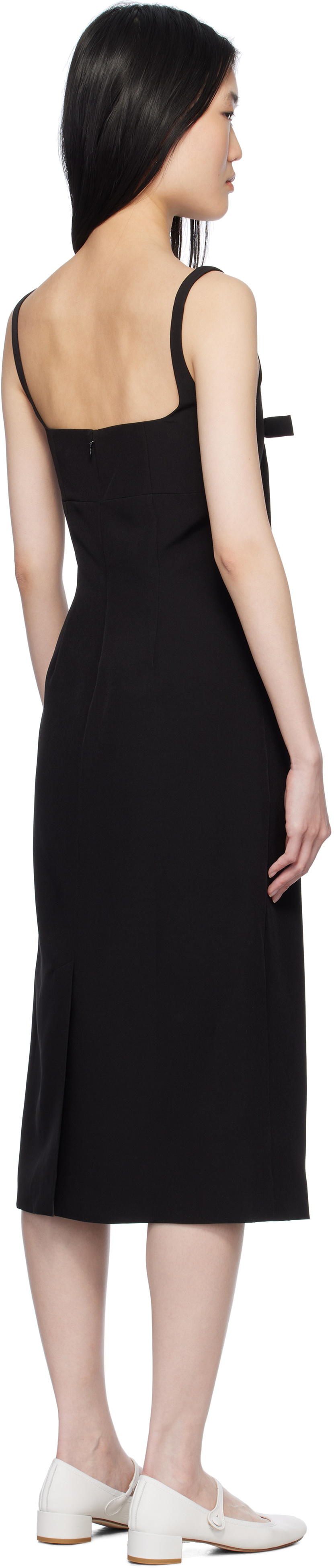 Sandy Liang Black Machu Midi Dress