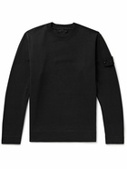 Stone Island - Ghost Logo-Appliquéd Cotton-Jersey Sweatshirt - Black