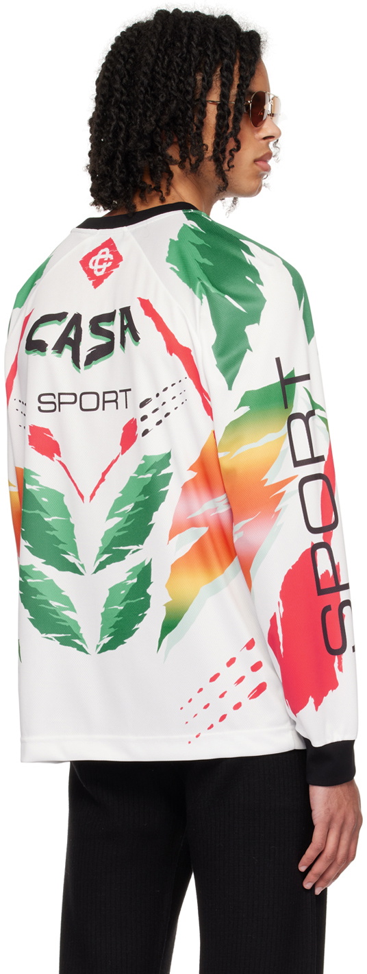 Casablanca White Moto Long Sleeve T-Shirt Casablanca