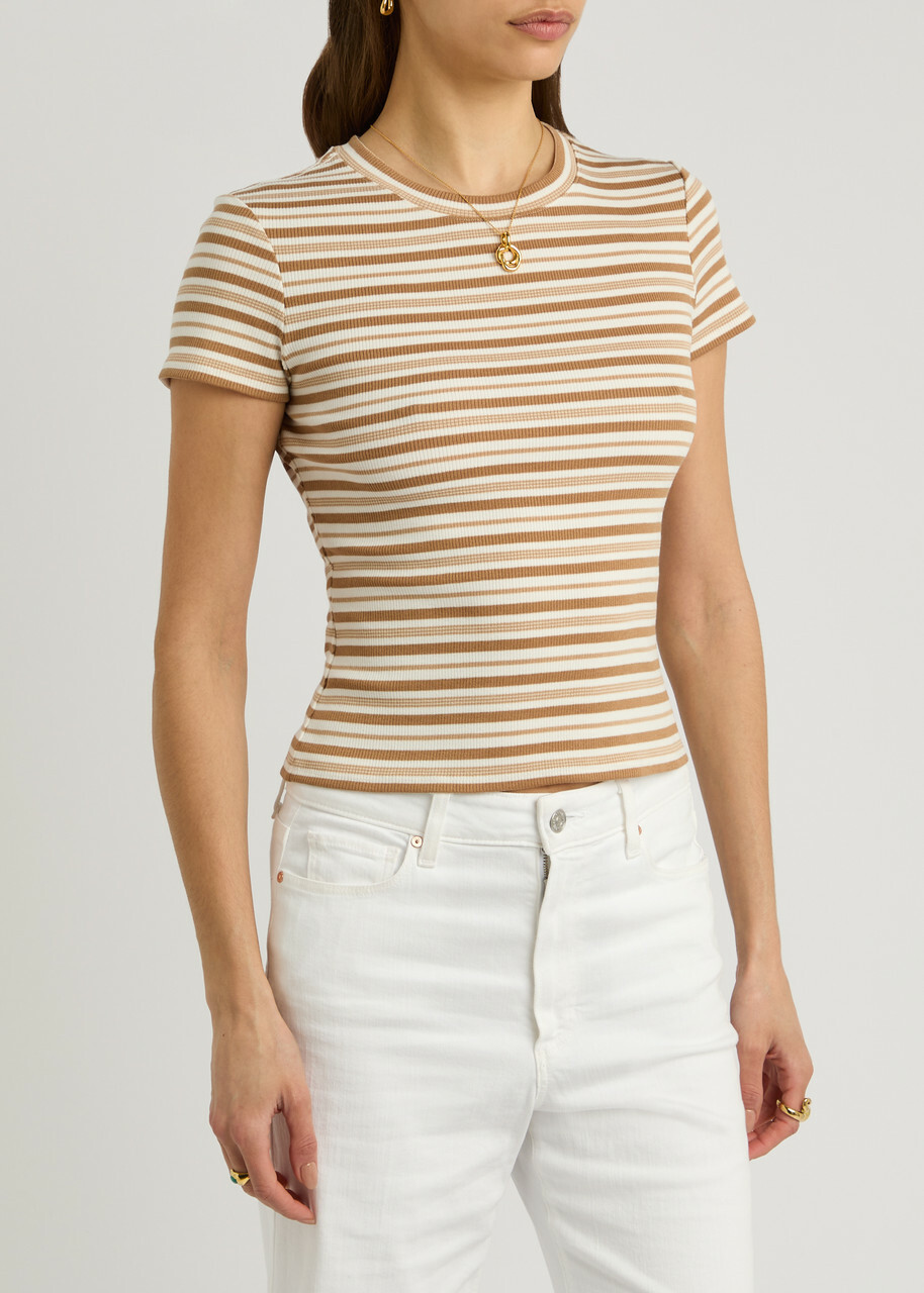 Paige Chantrelle Striped Ribbed-knit T-shirt Stripe