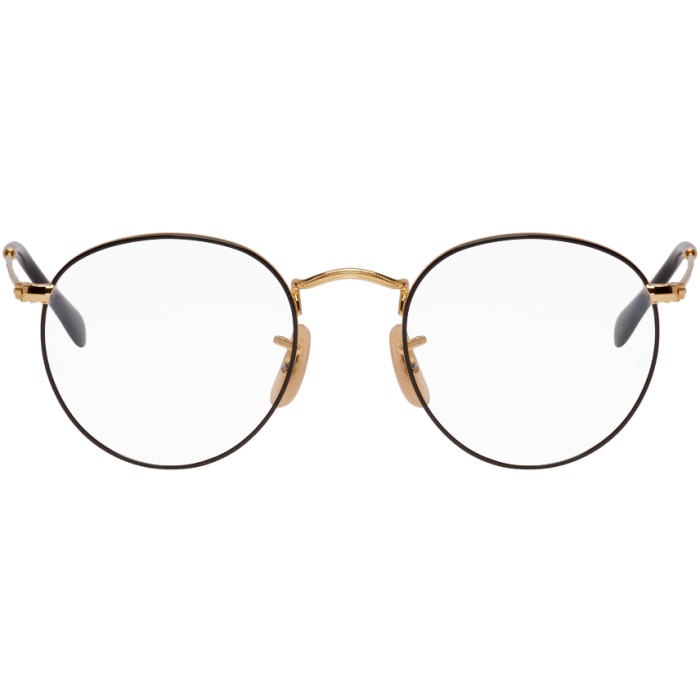 Ray-Ban Gold and Black Round Metal Icons Glasses