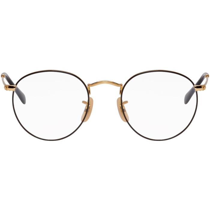 Photo: Ray-Ban Gold and Black Round Metal Icons Glasses