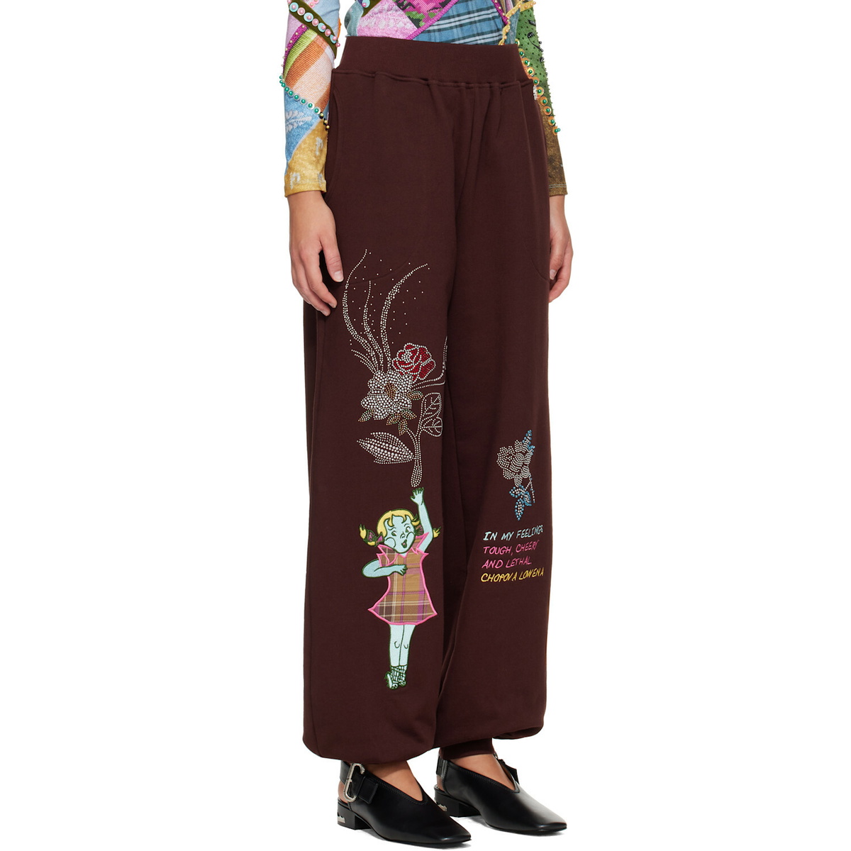 Chopova Lowena Brown Feelings Hope Sweatpants