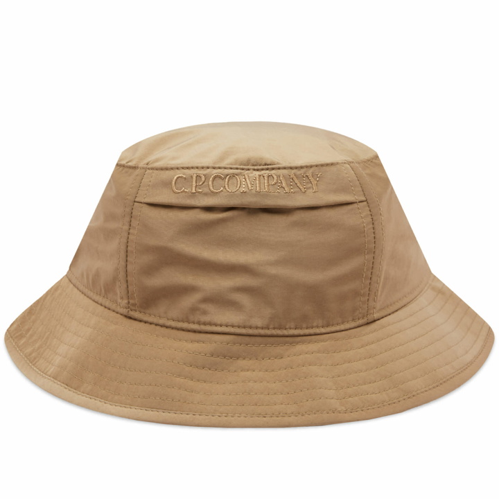 Photo: C.P. Company Men's Chrome-R Bucket Hat in Lead Grey