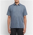 Theory - Menlo Slim-Fit Printed Stretch-Cotton Shirt - Blue