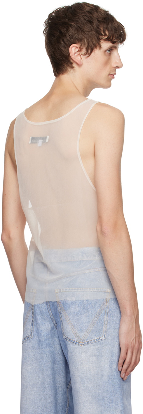 Ludovic de Saint Sernin Off-White Crystal Tank Top
