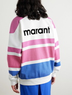 Isabel Marant - Logo-Flocked Striped Cotton-Blend Jersey Sweatshirt - Purple