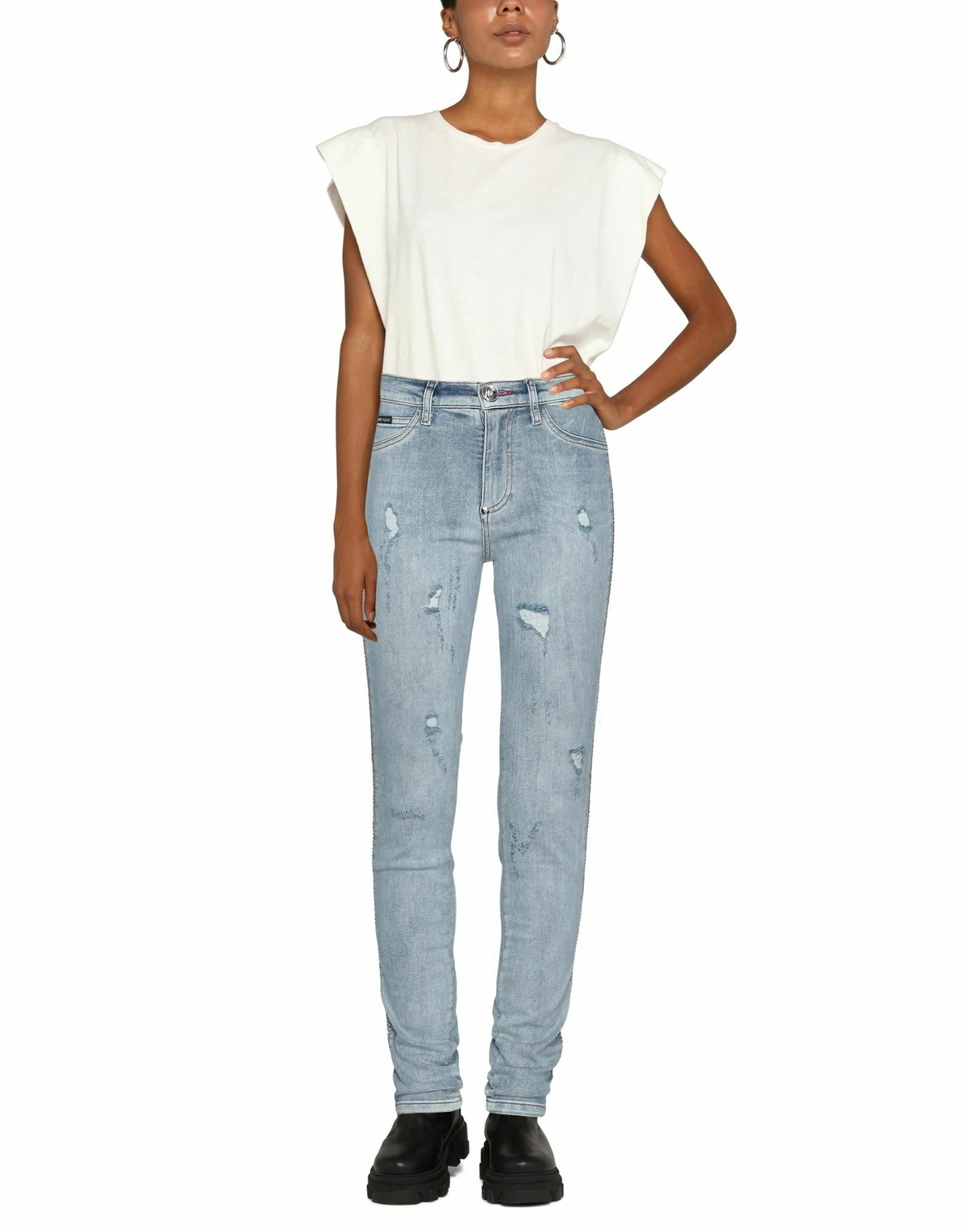 Philipp Plein Womens Jeans in Blue