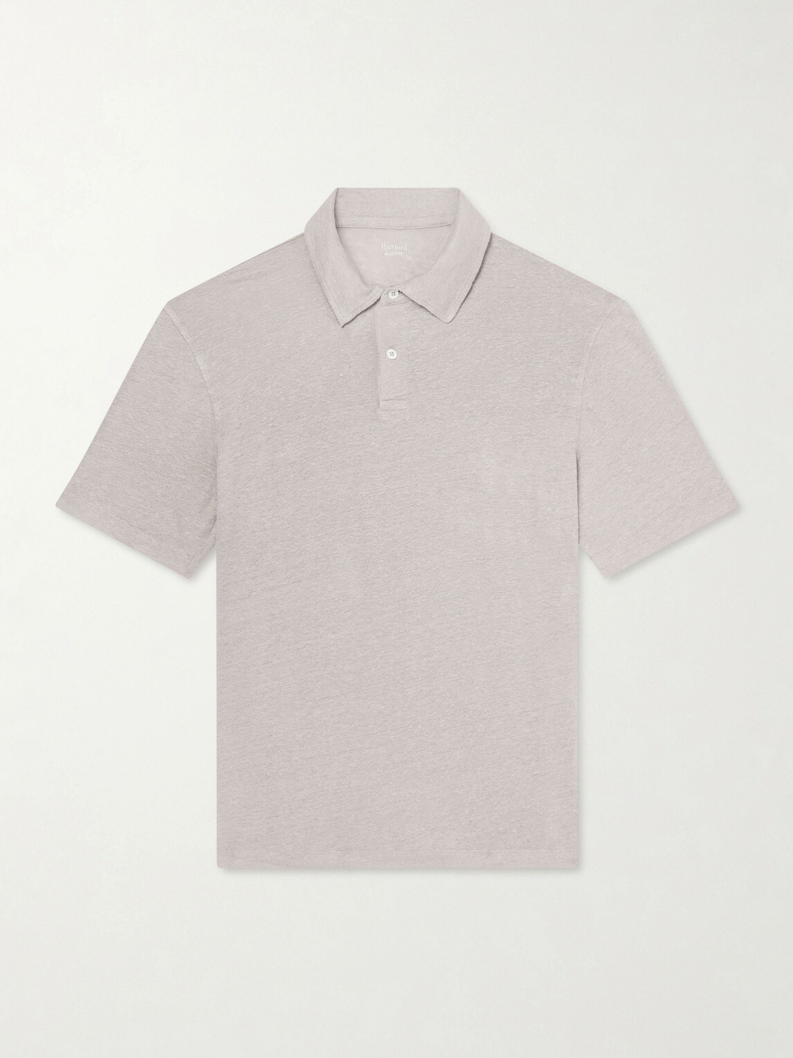 Hartford - Knitted Linen Polo Shirt - Gray