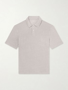 Hartford - Knitted Linen Polo Shirt - Gray