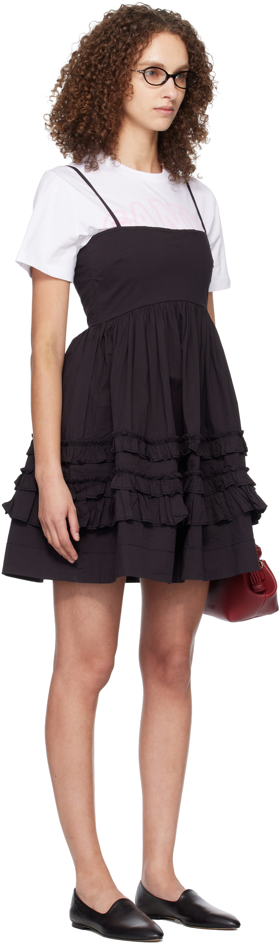 GANNI Black Frill Minidress