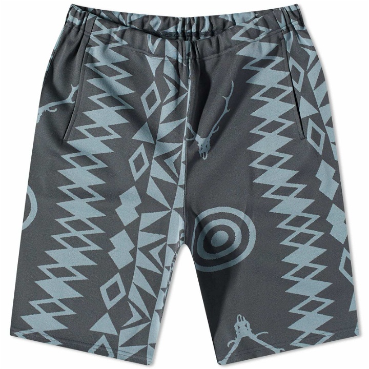 Photo: South2 West8 Men's Skull & Target String Sweat Shorts in Charcoal