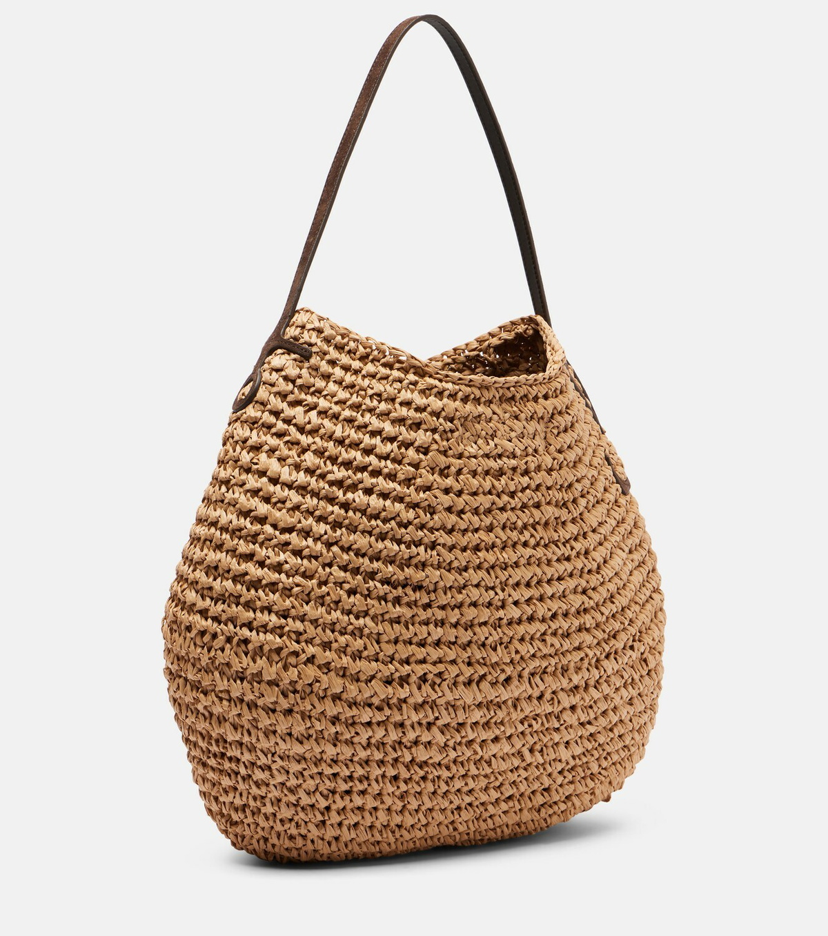 JW Anderson Bulb XL leather-trimmed raffia shoulder bag