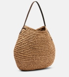 JW Anderson Bulb XL leather-trimmed raffia shoulder bag