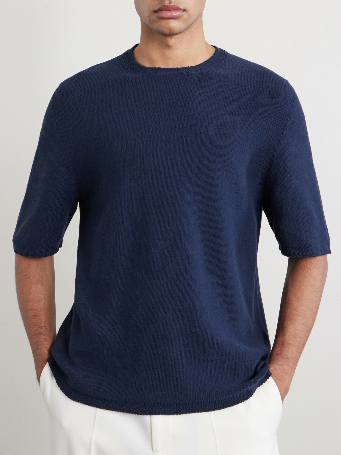 Inis Meáin - Linen and Cotton-Blend T-Shirt - Blue